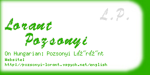lorant pozsonyi business card